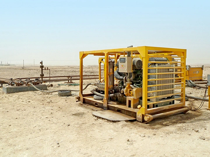 yellow high pressure water jetting equipment in desert setting 