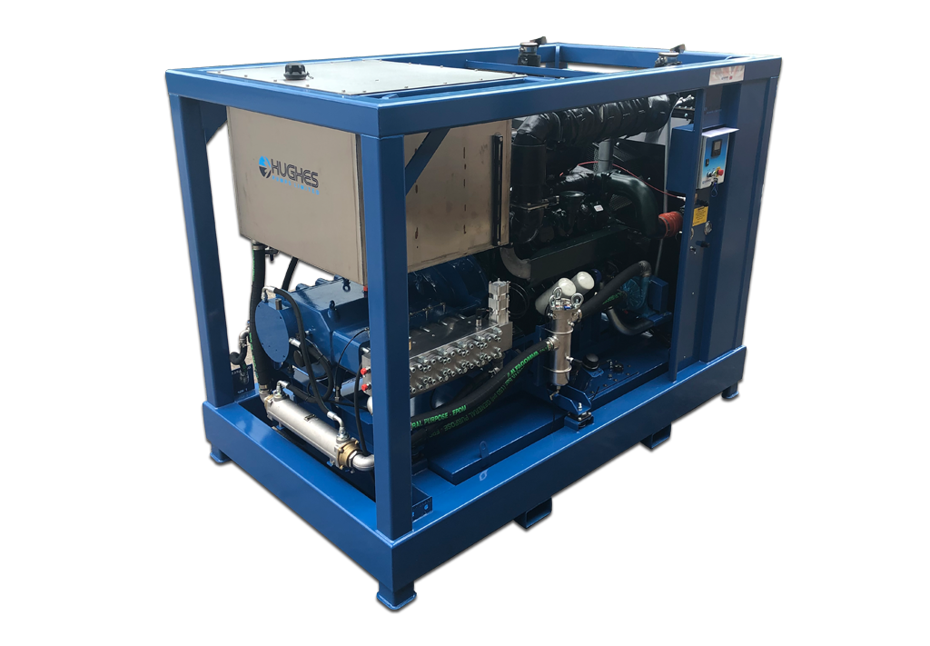 HPS5000-DC T5 HP500 DC crashframe mounted, diesel<br />
driven, High Pressure water jetting unit.